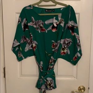 NY&C 7th Ave Design Studio Exotic Orchid Print Top